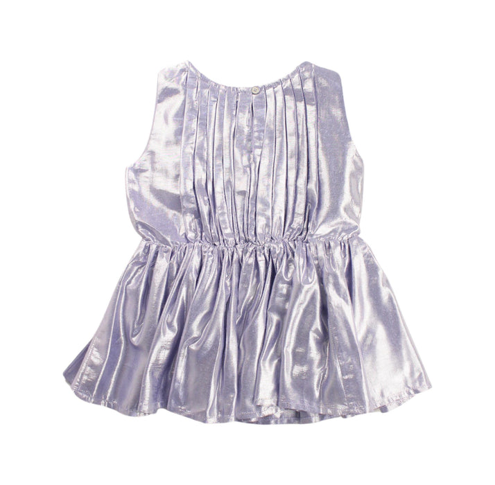 A Silver Sleeveless Dresses from Velveteen in size 2T for girl. (Back View)