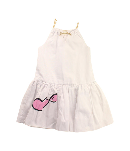 A White Sleeveless Dresses from I Pinco Pallino in size 4T for girl. (Front View)