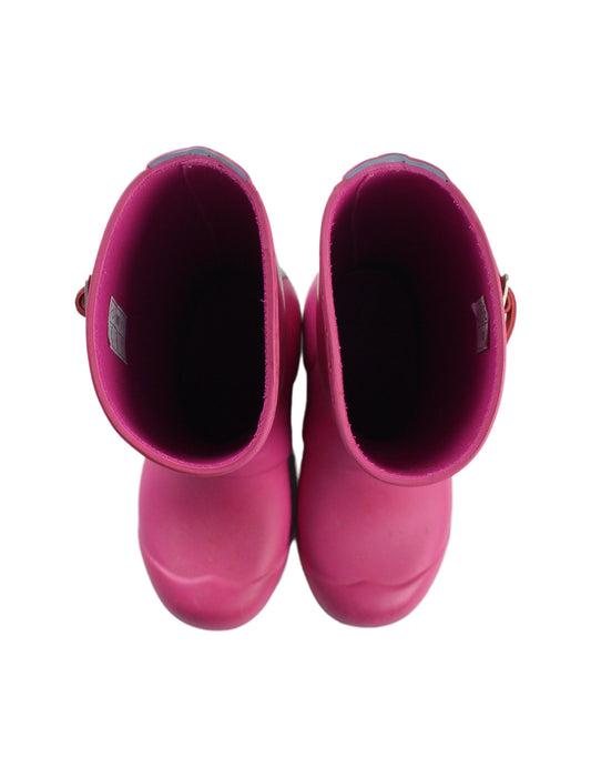 A Pink Rain Boots from Hunter in size 5T for girl. (Back View)
