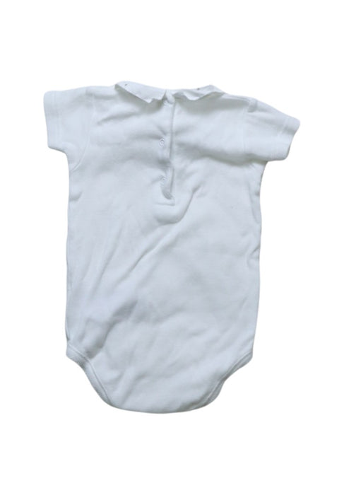 A White Short Sleeve Bodysuits from Bonpoint in size 0-3M for neutral. (Back View)