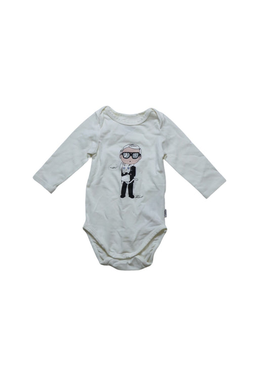 A White Long Sleeve Bodysuits from Karl Lagerfeld in size 0-3M for boy. (Front View)