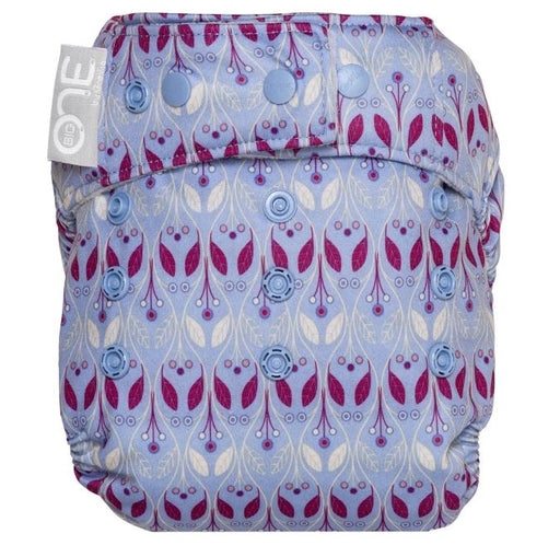 A Blue Cloth Diapers from GroVia in size O/S for girl. (Front View)