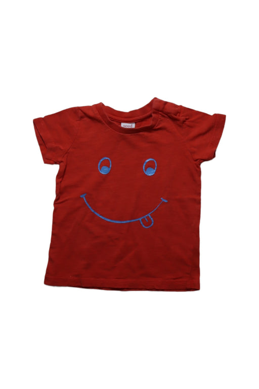 A Red Short Sleeve T Shirts from Seed in size 6-12M for boy. (Front View)