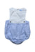 A Blue Sleeveless Bodysuits from Jacadi in size 0-3M for girl. (Front View)