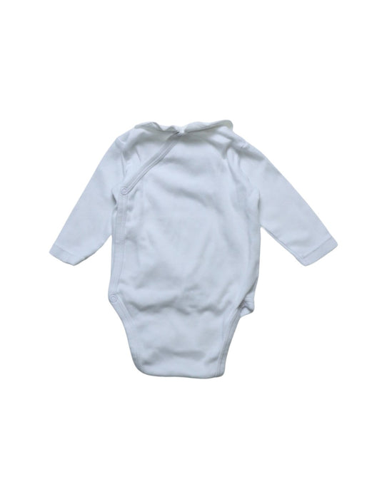 A White Long Sleeve Bodysuits from Jacadi in size 0-3M for neutral. (Back View)