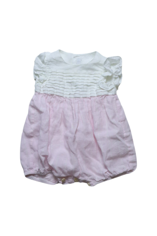 A Pink Short Sleeve Rompers from Il Gufo in size 0-3M for girl. (Front View)