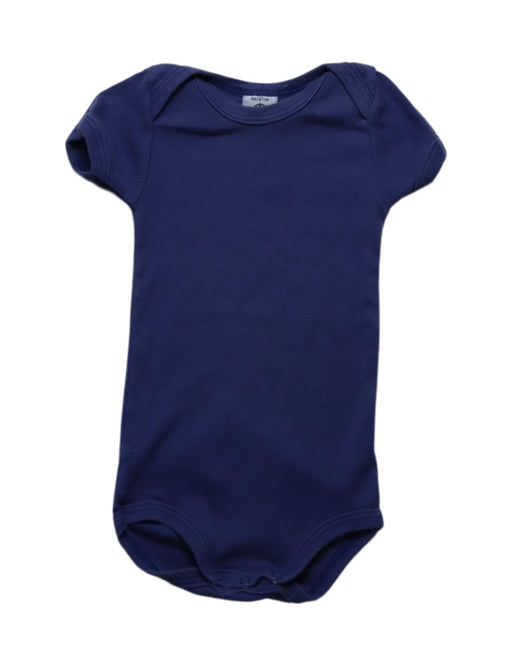 A Blue Short Sleeve Bodysuits from Petit Bateau in size 3-6M for neutral. (Front View)