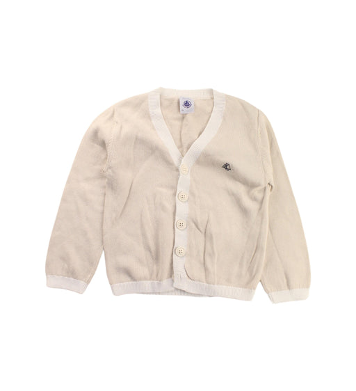 A Beige Cardigans from Petit Bateau in size 3T for girl. (Front View)