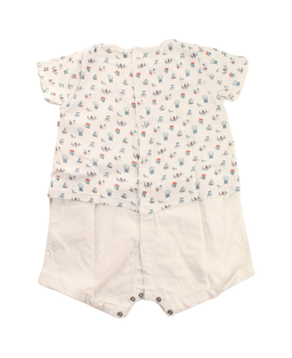 A White Short Sleeve Rompers from Petit Bateau in size 6-12M for neutral. (Back View)