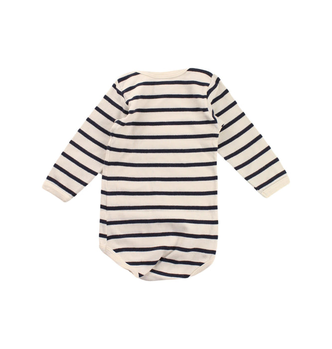 A Ivory Long Sleeve Bodysuits from Petit Bateau in size 3-6M for neutral. (Back View)