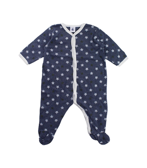 A Navy Onesies from Petit Bateau in size 3-6M for neutral. (Front View)