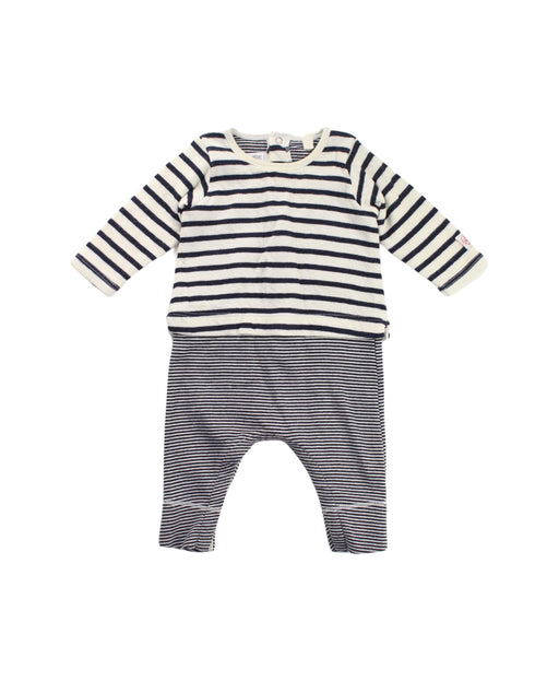 A Ivory Long Sleeve Jumpsuits from Petit Bateau in size 0-3M for neutral. (Front View)
