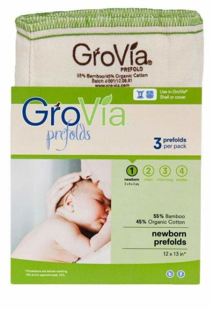 A White Cloth Diapers from GroVia in size Newborn for neutral. (Front View)