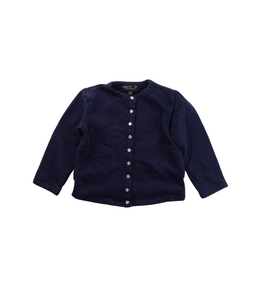 A Blue Cardigans from Agnes b. in size 4T for boy. (Front View)