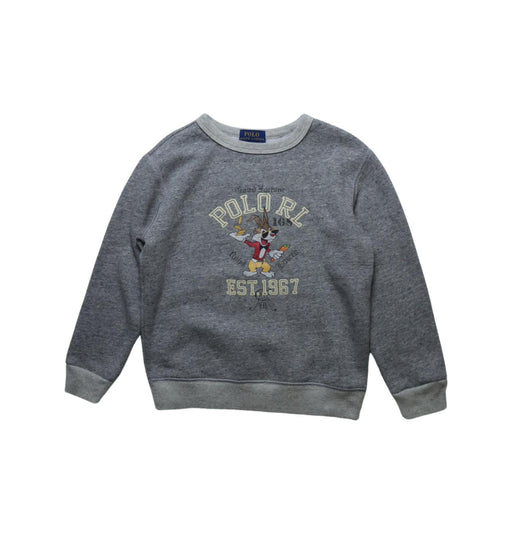 A Grey Crewneck Sweatshirts from Polo Ralph Lauren in size 6T for neutral. (Front View)