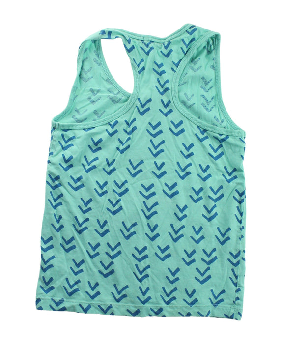 A Blue Sleeveless T Shirts from Indikidual in size 6T for girl. (Back View)