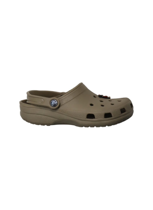 A Brown Sandals from Crocs in size 12Y for neutral. (Front View)
