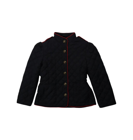 A Black Puffer/Quilted Jackets from Ralph Lauren in size 5T for girl. (Front View)