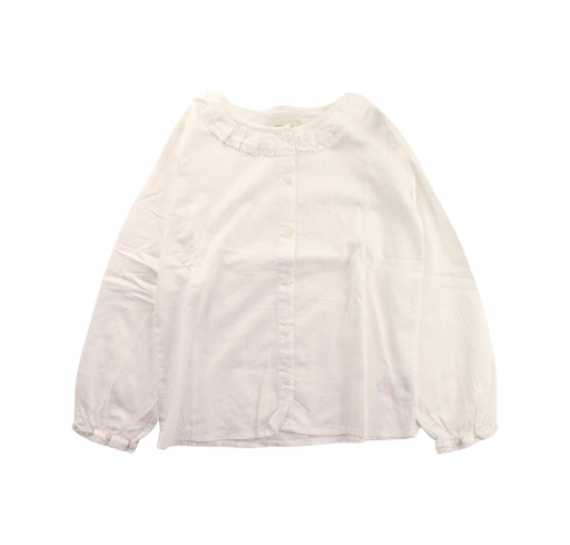 A White Long Sleeve Shirts from Bonnet à Pompon in size 8Y for girl. (Front View)