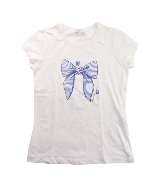 A White Short Sleeve T Shirts from Monnalisa in size 12Y for girl. (Front View)