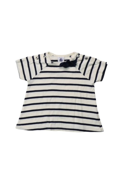 A Black Short Sleeve Tops from Petit Bateau in size 6-12M for girl. (Front View)