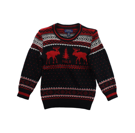 A Black Knit Sweaters from Polo Ralph Lauren in size 4T for boy. (Front View)
