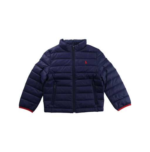 A Blue Puffer/Quilted Jackets from Polo Ralph Lauren in size 4T for boy. (Front View)