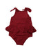 A Red Sleeveless Bodysuits from Chloe and Amelie in size 2T for girl. (Front View)
