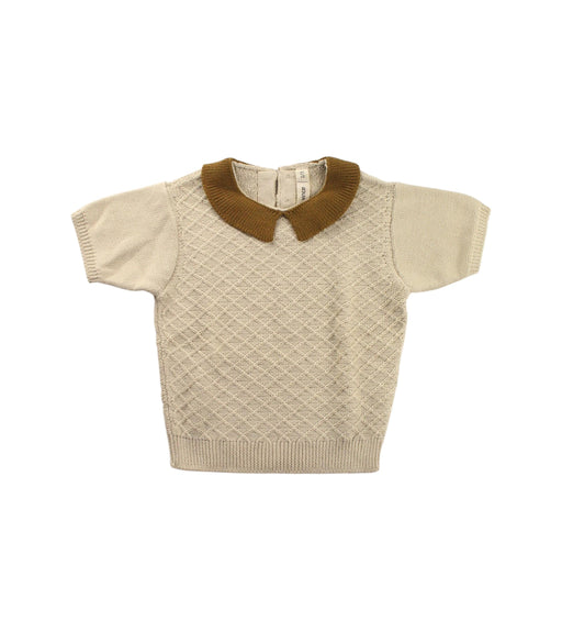A Beige Short Sleeve Tops from Fin & Vince in size 2T for girl. (Front View)