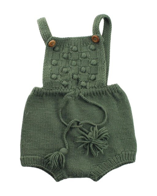 A Green Overall Shorts from Kalinka in size 2T for girl. (Front View)