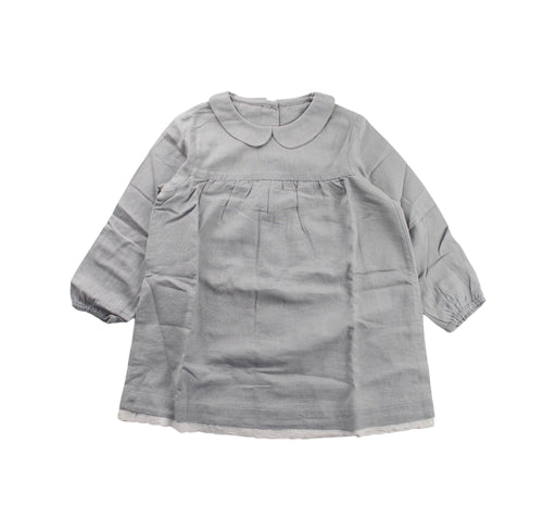 A Grey Long Sleeve Dresses from Little Cotton Clothes in size 2T for girl. (Front View)
