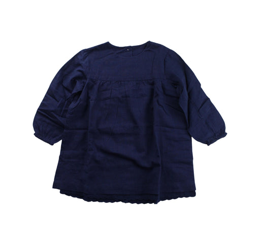 A Blue Long Sleeve Dresses from Little Cotton Clothes in size 2T for girl. (Front View)