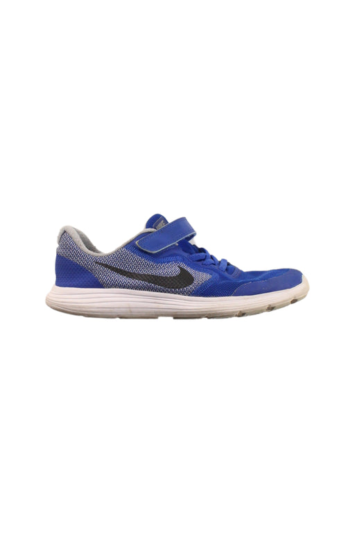 A Blue Sneakers from Nike in size 10Y for boy. (Front View)