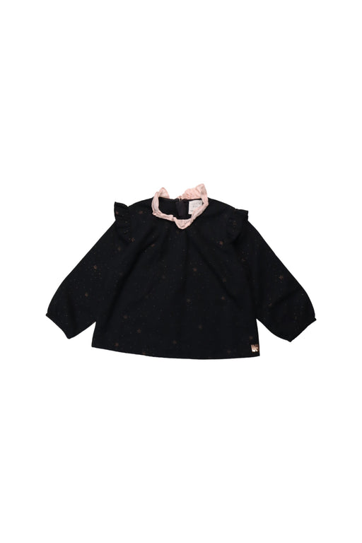 A Black Long Sleeve Shirts from Carrément Beau in size 2T for girl. (Front View)