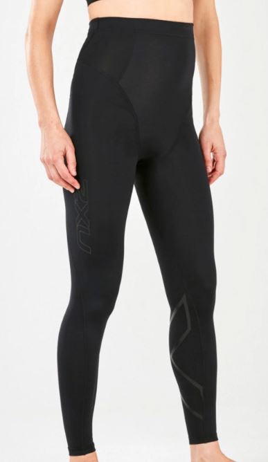 A Black Tights from 2XU in size S for maternity. (Front View)