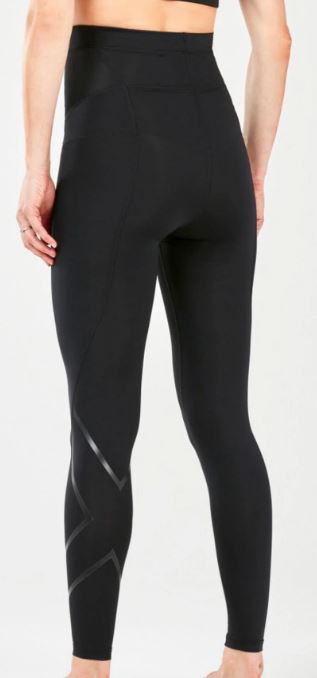 A Black Tights from 2XU in size M for maternity. (Back View)