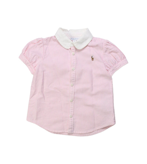 A Pink Short Sleeve Shirts from Ralph Lauren in size 18-24M for girl. (Front View)