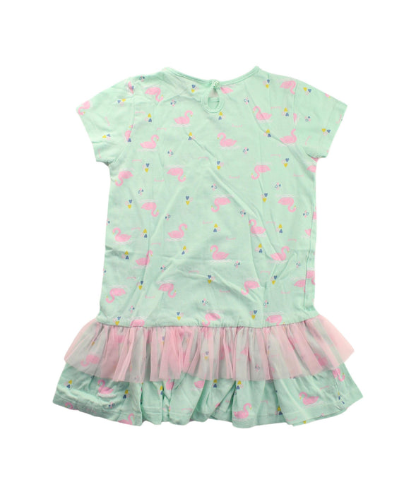 A Green Short Sleeve Dresses from PONEY in size 5T for girl. (Back View)