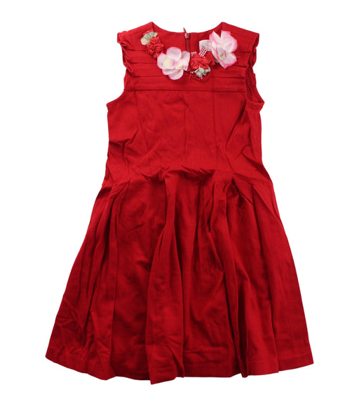A Red Sleeveless Dresses from Nicholas & Bears in size 6T for girl. (Front View)