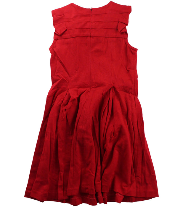 A Red Sleeveless Dresses from Nicholas & Bears in size 6T for girl. (Back View)