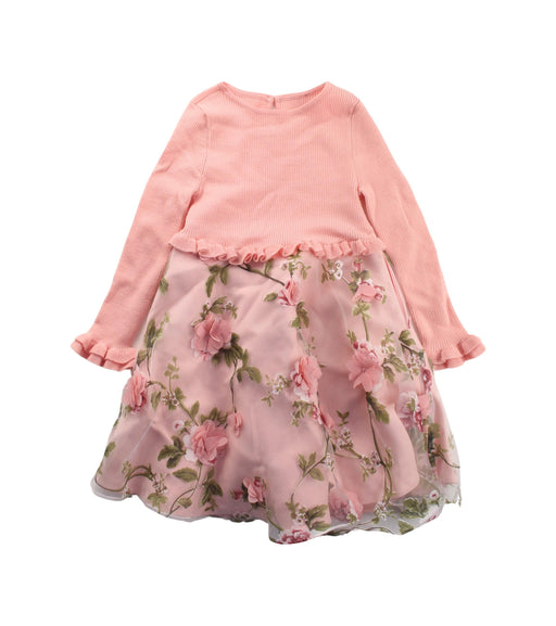 A Pink Long Sleeve Dresses from I Pinco Pallino in size 4T for girl. (Front View)