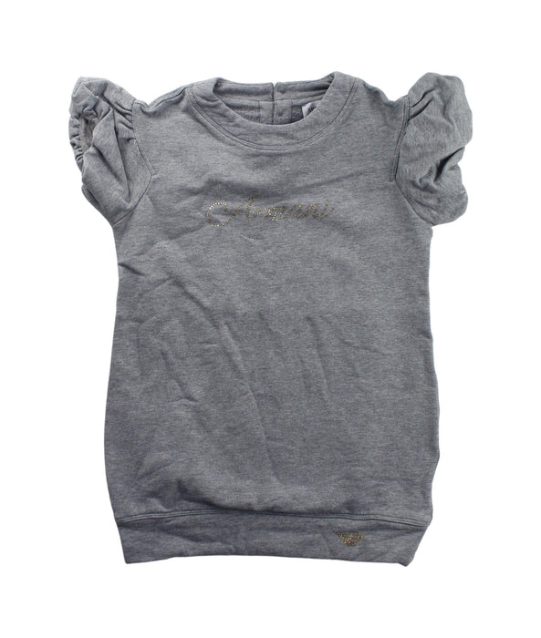 A Grey Short Sleeve Tops from Armani in size 4T for girl. (Front View)