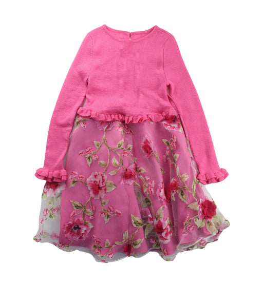 A Pink Long Sleeve Dresses from I Pinco Pallino in size 6T for girl. (Front View)