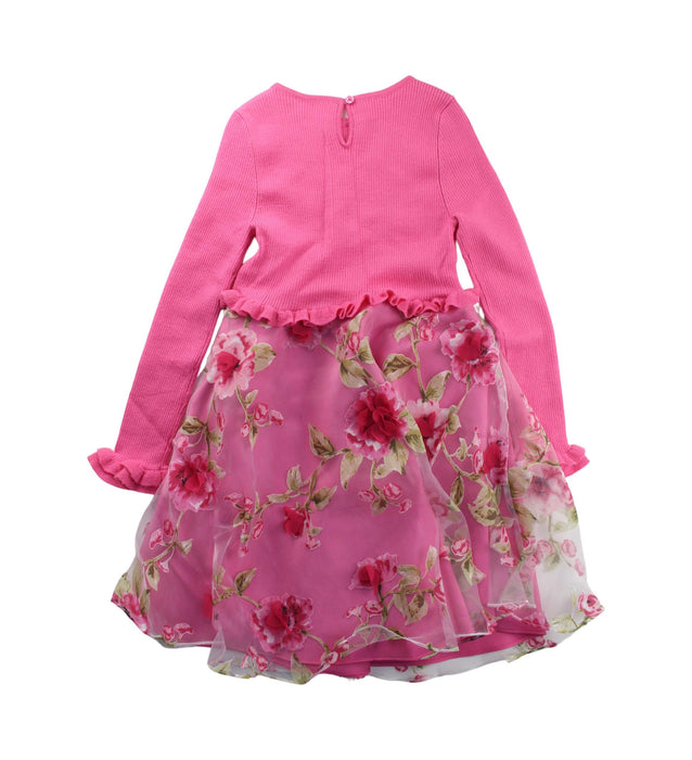 A Pink Long Sleeve Dresses from I Pinco Pallino in size 6T for girl. (Back View)