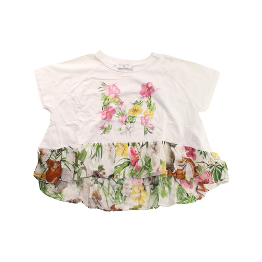A White Short Sleeve Tops from Monnalisa in size 6T for girl. (Front View)
