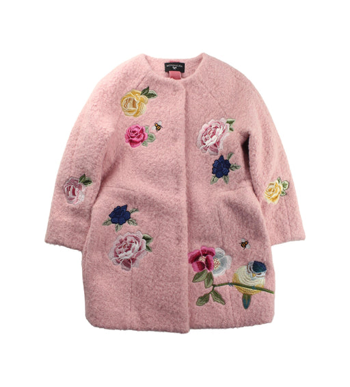 A Pink Coats from Monnalisa in size 8Y for girl. (Front View)