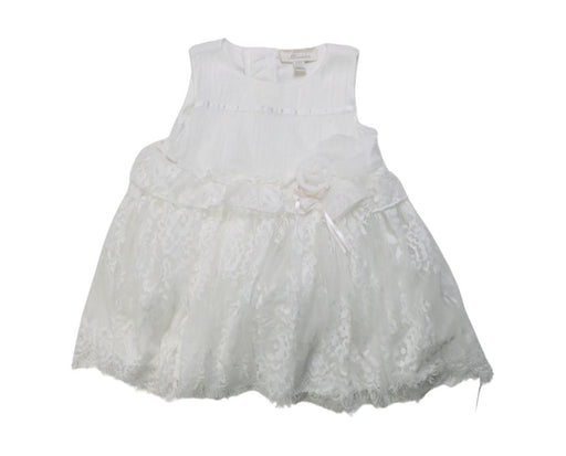 A White Sleeveless Dresses from Miniclasix in size 6-12M for girl. (Front View)