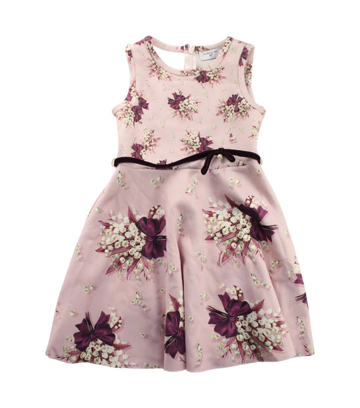 A Pink Sleeveless Dresses from Monnalisa in size 6T for girl. (Front View)
