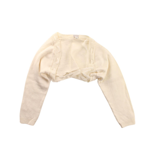 A White Cardigans from Chickeeduck in size 6T for girl. (Front View)