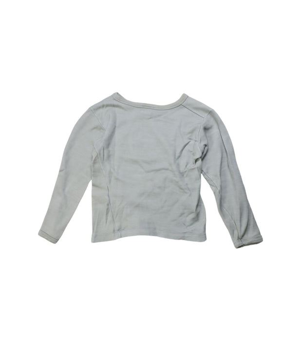 A Grey Long Sleeve T Shirts from Petit Bateau in size 6T for girl. (Back View)